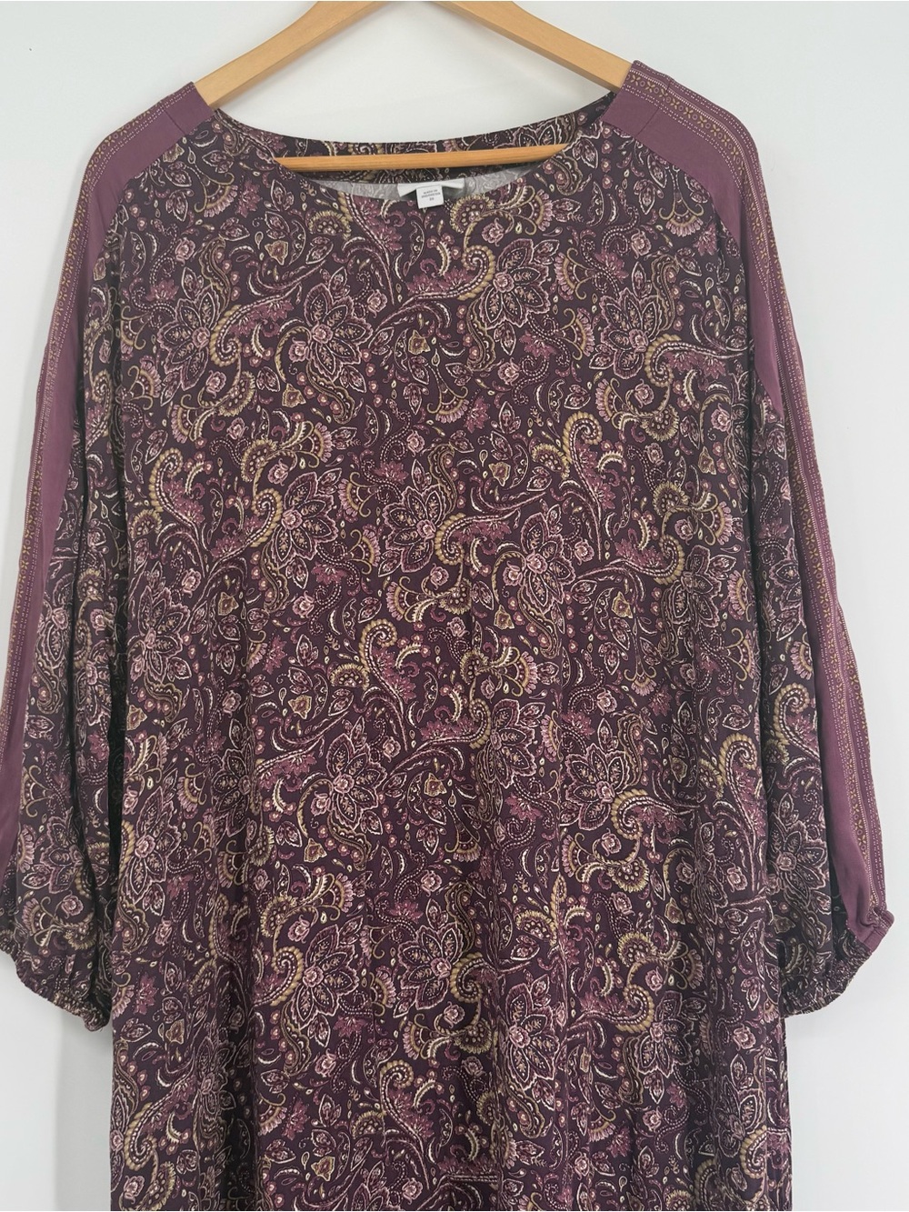 Pure J. JILL Purple Paisley Floral EcoVero Satin Maison Midi Dress Size 2X - Picture 5 of 12